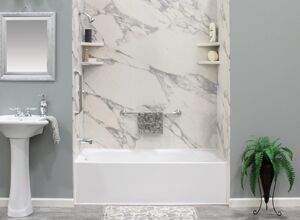 Reglazed BathTub with Stone Tiles